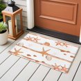 thumbnail image 4 of Orange Sea Star Front Door Rugs 2x3 ft Summer Beach Fish Shell Sea Stars Orange Stripes Small Rug for Entryway Non Slip Washable Bathroom Door Mat Absorbent Floor Mat for Indoor Entrance, 4 of 9