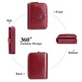 thumbnail image 5 of Women's Leather Wallet RFID Blocking Small Bi-Fold Zipper Pocket Wallet Card Holder Coin Purse with ID Window, 5 of 5