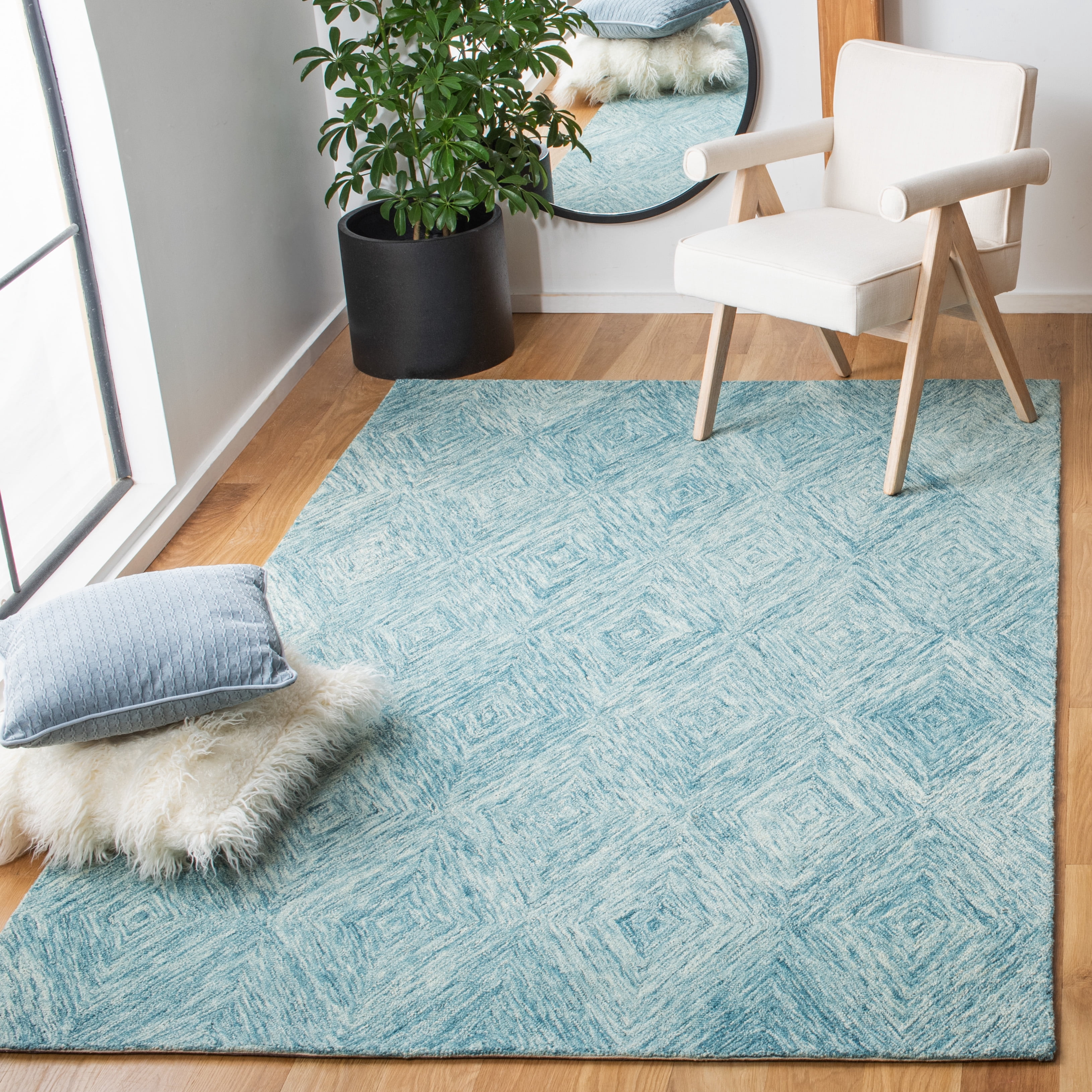 SAFAVIEH Metro Avalon Diamond Area Rug, Light Blue, 4' x 6'