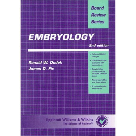 Pre-Owned Brs Embryology (Paperback) 0683302728 9780683302721