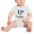thumbnail image 2 of J'aime Mon Papa Islandais Justaucorps pour Bébé Drapeau d'Islande, 2 of 5