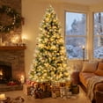 thumbnail image 2 of Costway 7 FT Artificial Christmas Tree with 1072 Branch Tips, 350 Warm White LED Lights, 2 of 10