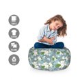 thumbnail image 2 of Floral Storage Toy Bag Chair, Rhythmic Lemon Blossom Flower on Bokeh Circles Backdrop, Stuffed Animal Organizer Washable Bag, Large Size, Blue Grey Yellow, by Ambesonne, 2 of 3