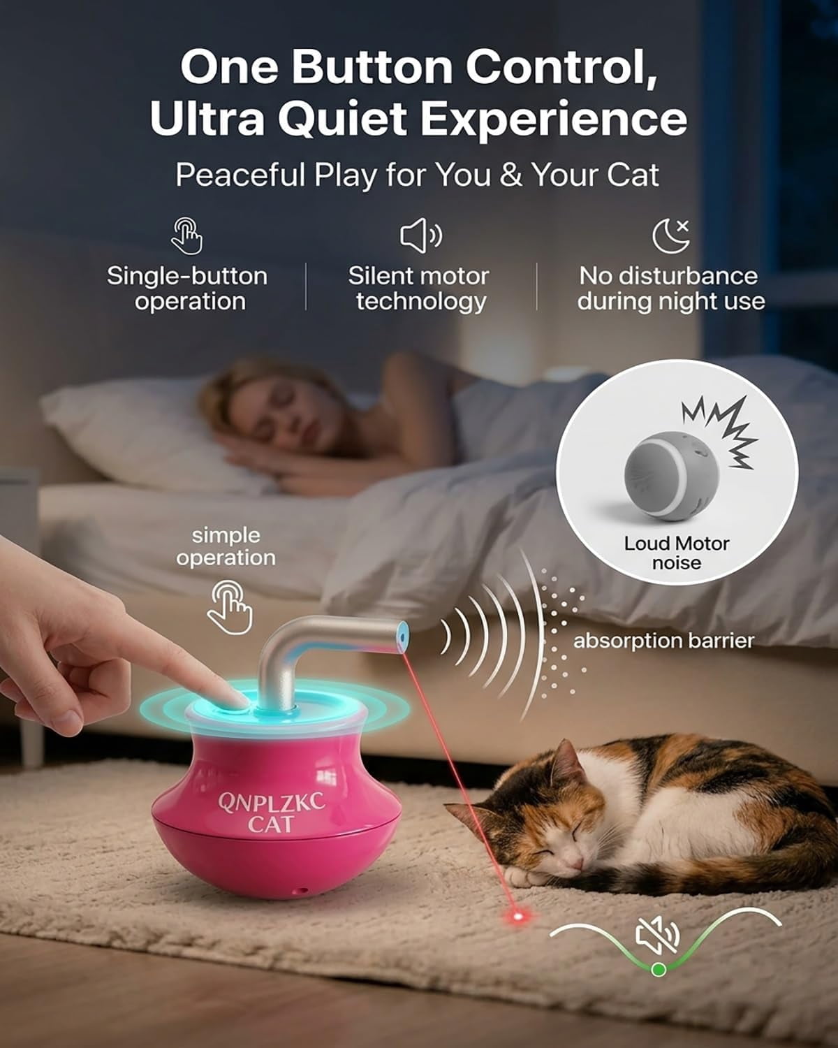 Automatic Cat Laser Pointer Toy Tumbler Design Rechargeable Interactive Pet