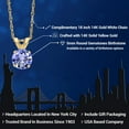 thumbnail image 2 of Gem Stone King 14K Yellow Gold Blue Tanzanite Pendant Necklace for Women (0.46 Cttw, Gemstone Birthstone, Round 5MM, with 18 inch Chain), 2 of 6