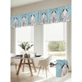 thumbnail image 6 of 2 Panels Easter Bunny Valance for Windows, Colorful Eggs Cute Rabbit Blue Country Wooden Light Filtering Kitchen Curtains, Rod Pocket Window Treatment Curtain Valances for Living Room, 60"x18", 6 of 9