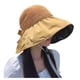 thumbnail image 1 of Sombrero para mujer con protección solar UPF 50+: sombrero plegable de paja para exteriores, revestimiento negro, protección UV para el verano, 1 of 6