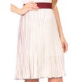 thumbnail image 4 of Sakkas Amira Accordion Pleated Midi Crepe Slim Skirt with Elastic Waist - Burgundy/mint - One Size Regular, 4 of 5