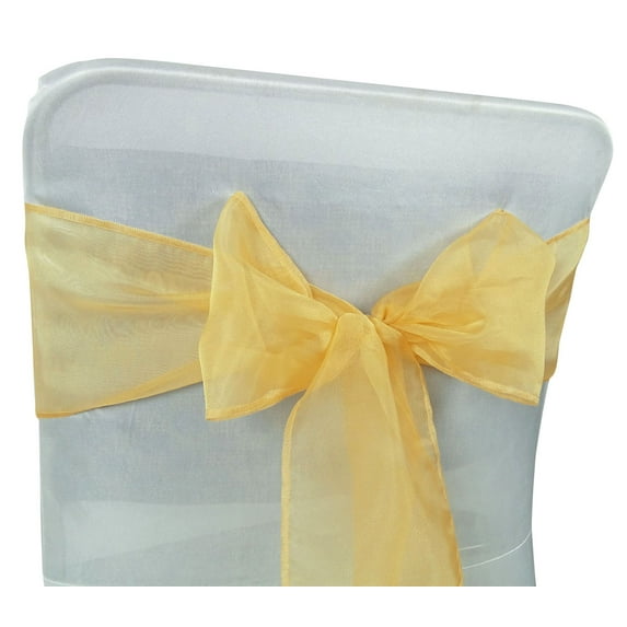 Darling Souvenir Pack Of 125 Organza Chair Sashes Bow Sash For Wedding & Events Supplies Party Decoration Chair Cover Sash - Colors Available