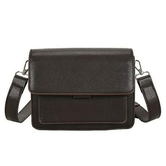 Women's Flap Shoulder Bag - Pu Leather Retro Crossbody Bag With Adjustable Strap - Coffee