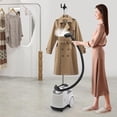 thumbnail image 2 of Clothes Steamer Standing Garment Steamer with 3L Water Tank 45 Second Heatup 1500W Adjustable Clothes Steamer Fabric Steamer with Roll Wheels for Easy Movement Support Bar Height 68" (White), 2 of 7