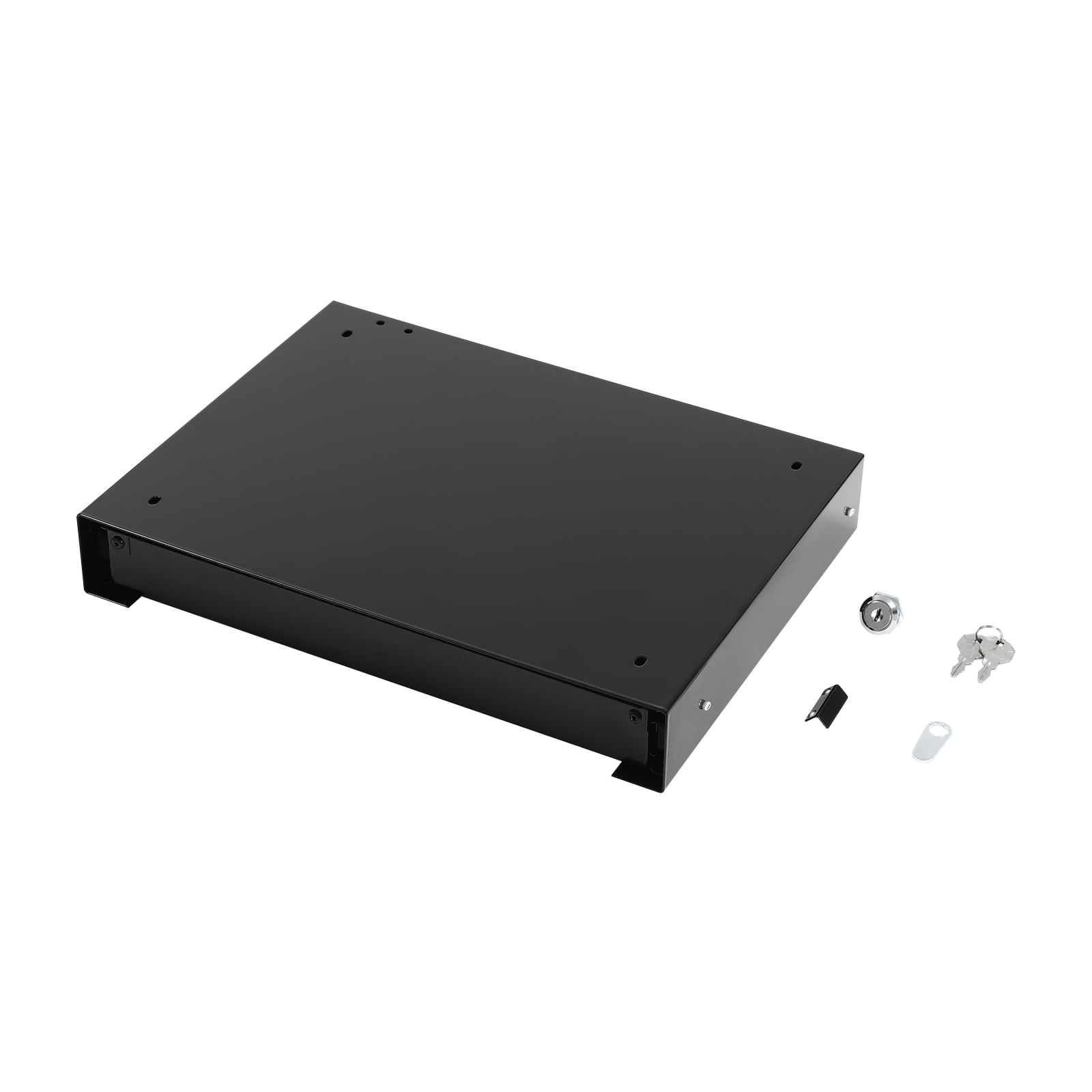 Black Iron Under Desk Mounted Sliding Pull-out Drawer, Modern Drawer Storage Organizer, Pull-out Drawer