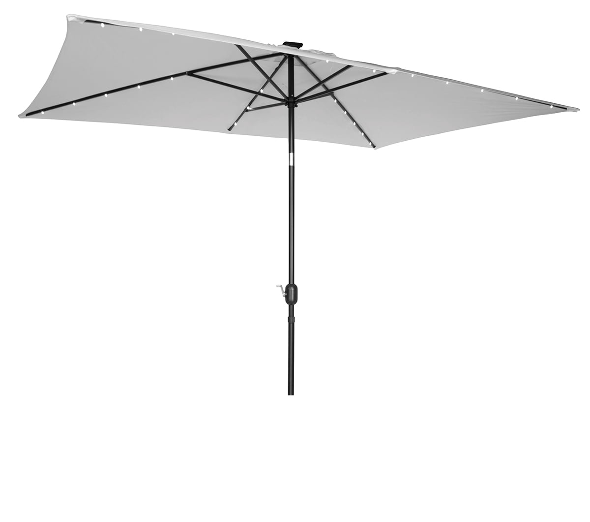 Rectangular Solar Powered Led Lighted Patio Umbrella 10 X 6 5 By Trademark Innovations Gray Walmart Com Walmart Com