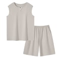 thumbnail image 2 of CHUMUD Shorts Sets for Men 2 Piece Outfits Cotton Tracksuits Summer Matching Set Sleeveless Tank Top Elastic Waist Shorts Set Casual Athletic (Avail for Big & Tall), 2 of 6