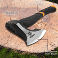 thumbnail image 6 of WICING 15" Splitting Axe, Camping Hatchet for Firewood and Outdoor Use with Shock Absorbing Anti Slip Fiberglass Handle, 6 of 7