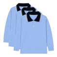 thumbnail image 1 of REDARER Boys School Uniform Pique Polo Shirts with Long Sleeves, 3-Pack - for Little Boys & Big Boys,Size 7-8 Years, 1 of 3