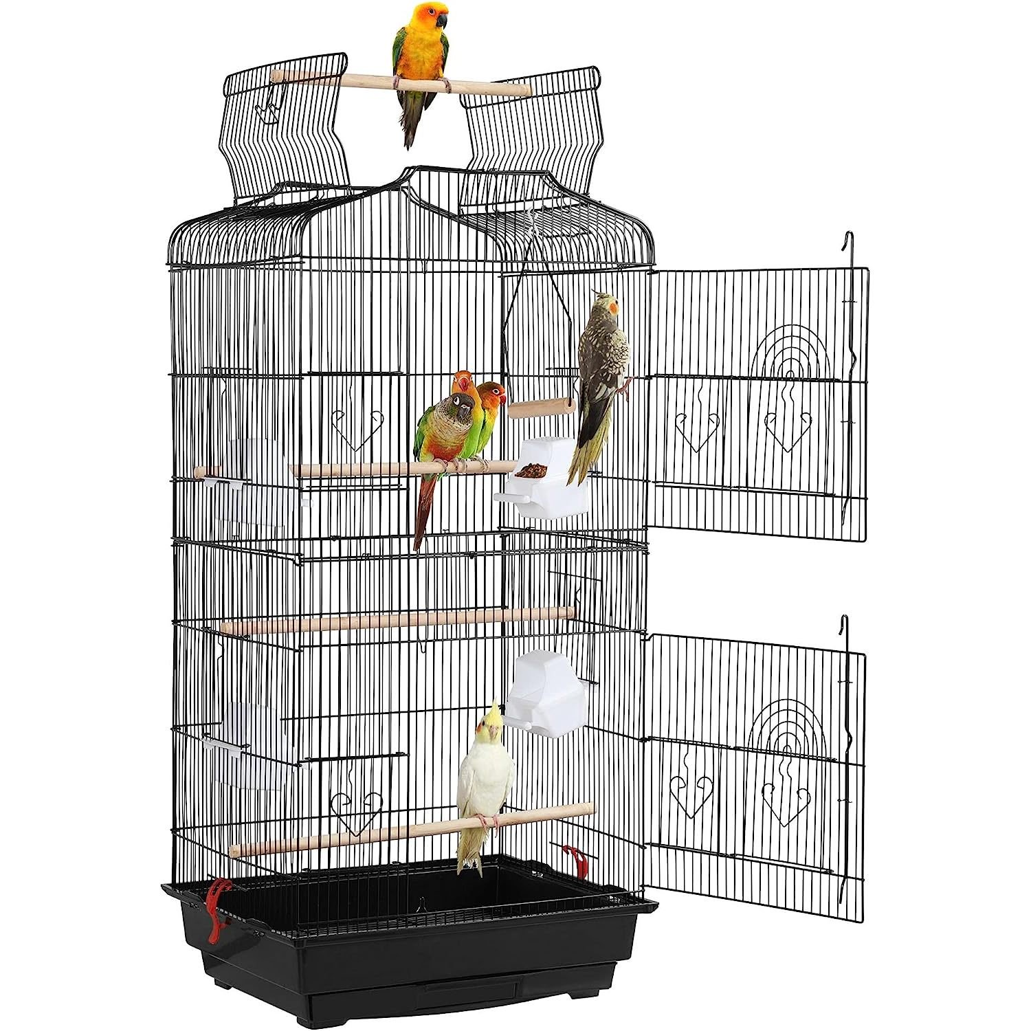 Bilot 41-inch Open Top Medium Parakeet Cages for Parakeets Finches Canaries Loves Small Parrots Cockatiels Budgie Green Cheek Conure Travel Pet Flight Cage cage