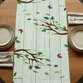 thumbnail image 5 of Table Runners 120 Inches Long Dress Scarves, Easter Farmhouse Coffee/Dining/Kitchen Table Runner for Living Room, Spring Watercolor Bunny Eggs Tulip Wooden Grain Teal 13x120 Inch, 5 of 9