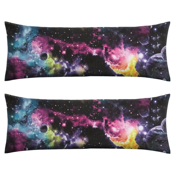 Starry Night Sky Body Pillow Cover 20x54 - Cozy Celestial Moon and Stars Pillowcase with Machine Washable Fabric