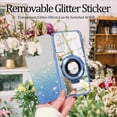 thumbnail image 2 of Compatible with Samsung Galaxy S21 Case Glitter with Magnetic Stand Pink,Phone Samsung S21 Case Silicone Transparent Support Wireless Charging Shockproof Luxury Protective Cover (Blue), 2 of 13