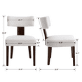 thumbnail image 6 of Guyou Dining Chairs Set of 2, Mid-Century Modern Velvet Upholstered Kitchen Chairs with Curved Backrest, Wooden Side Chairs for Dining Kitchen Living Room Bedroom, Cream, 6 of 11