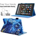 thumbnail image 3 of Dteck Case for All-New Amazon Kindle Fire 7 Tablet 12th Generation (2022 Release),Magnetic Leather Pattern Card Slots Wallet Smart Case Shockrpoof Rubber Kickstand Cover,Blue Marble, 3 of 5