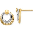 thumbnail image 1 of 14K Two-Tone Jbsp's Polished Post Dangle Earrings (13 X 11.65) Made In Italy le2218, 1 of 5