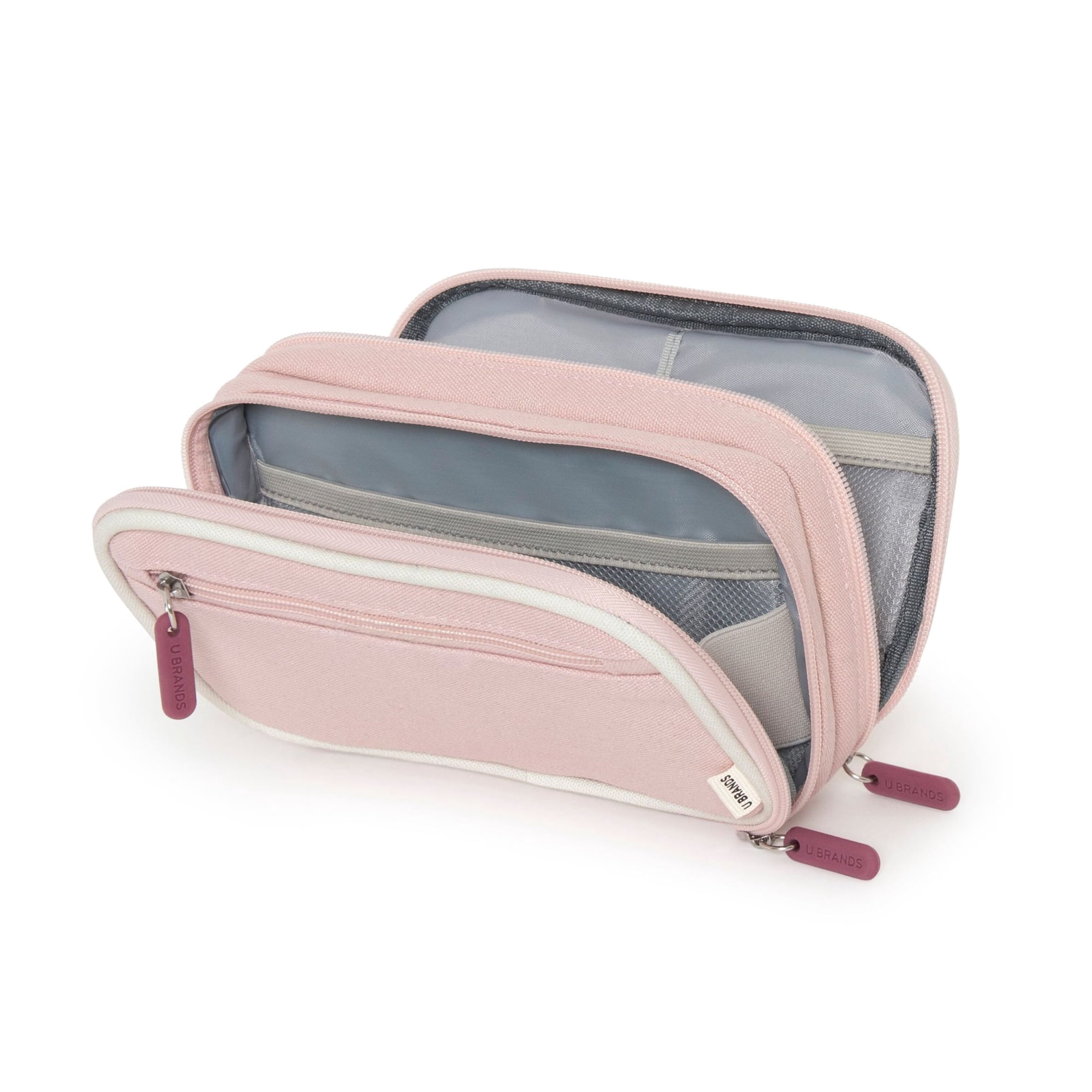 U Brands Canvas Tech Organizer for Chargers, Cords and Accessories, 7.8 x 5 Inches, Pink