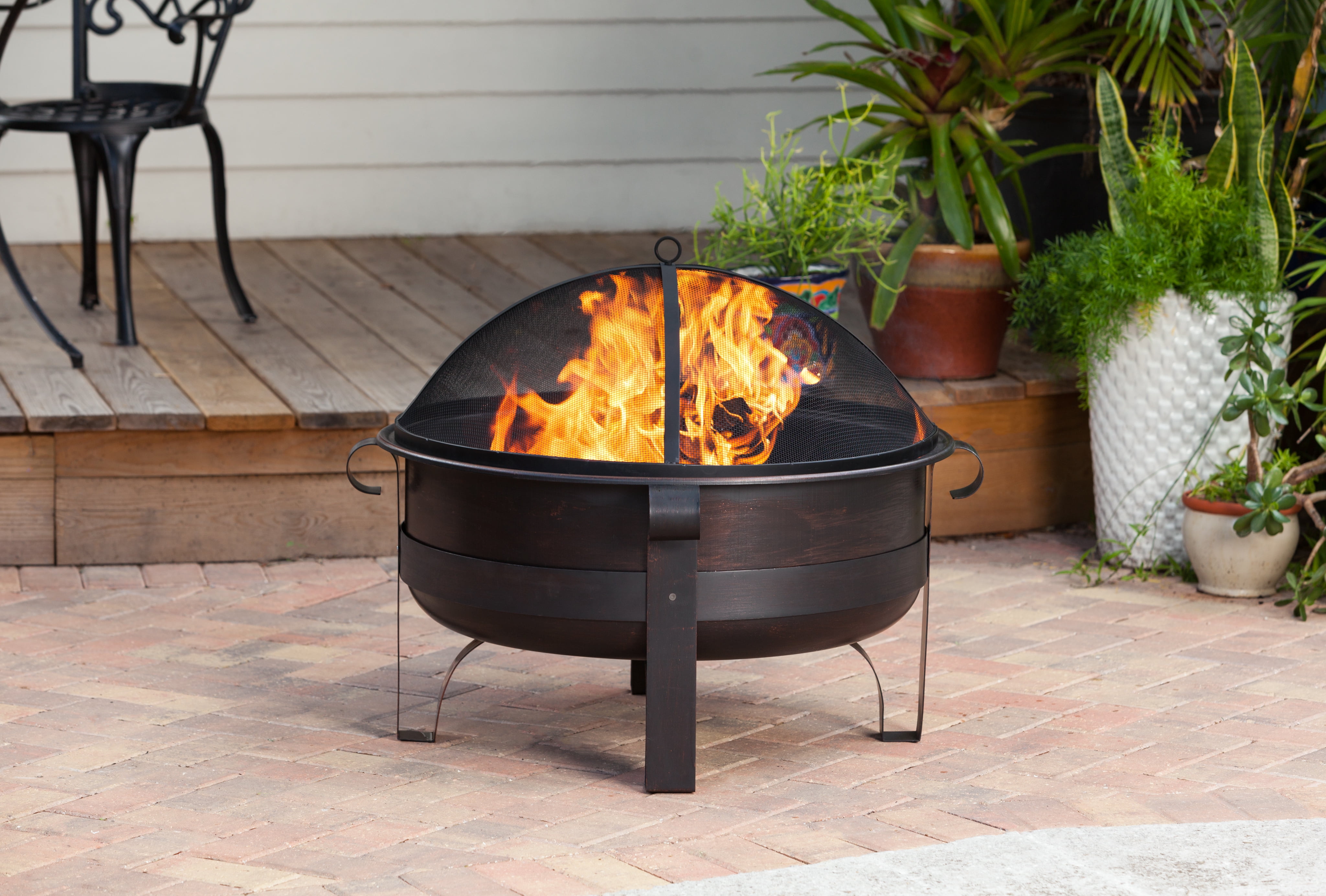 Cornell Wood Burning Fire Pit Sleek Bowl Large Decks Patios Decor