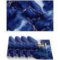 thumbnail image 3 of Placemats Set of 4 Heat-Resistant Rectangle Place Mats Blue Marble Washable Plastic PVC Dining Table Mat Non-Slip Wipeable Woven Vinyl Placemat for Kitchen Patio Table Decor, 3 of 8
