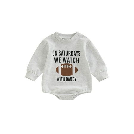 

Seyurigaoka Infant Baby Girls Boys Romper Tops Rugby Letter Print Round Neck Long Sleeve Jumpsuits Spring Autumn Casual Bodysuits