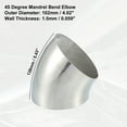 thumbnail image 3 of Unique Bargains 1pcs OD 4.49 Inch 45 Degree SS304 Stainless Steel Bend Tube Exhaust Elbow Pipe for Car Silver Tone, 3 of 6