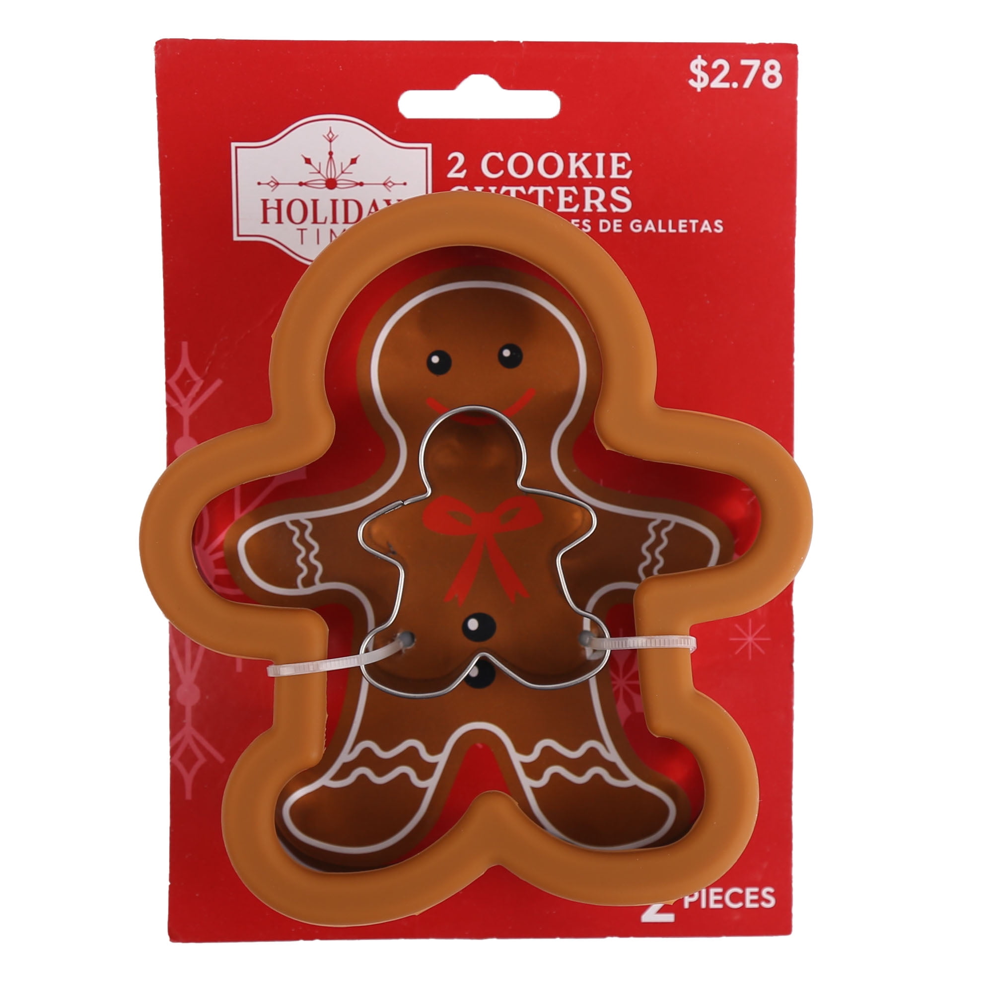 Holiday Time Christmas 2pk Gingerbread Man Cookie Cutter Set