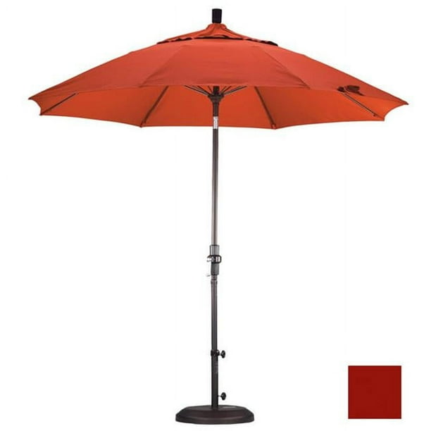 California Umbrella GSCUF908117-SA40 9 Pi Marché en Fibre de Verre Parapluie Col Inclinable - Bronze-Pacifica-Brique