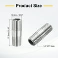 thumbnail image 2 of Uxcell Stainless Steel Nipple Pipe Fitting 1/4" NPT x 1/4" NPT Male Threaded 1.48" Length Nipple Cast Pipe for Connecting Extending Beer Machine Bathroom Gas Air Plumbing, 2 of 6