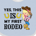 thumbnail image 4 of Inktastic Yes, This is My First Rodeo- Cowgirl in Hat and Boots Girls Baby Bib, 4 of 4