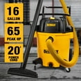 thumbnail image 3 of DeWalt 16 gal. Corded Wet/Dry Vacuum 120 volt 6-1/2 hp Yellow, 3 of 7
