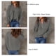 thumbnail image 5 of Suéter de las mujeres Suéter Zip Up Cuello Alto Gota Hombro Mangas de Color Puro Señora Suéter de Punto para el Otoño Invierno, 5 of 6