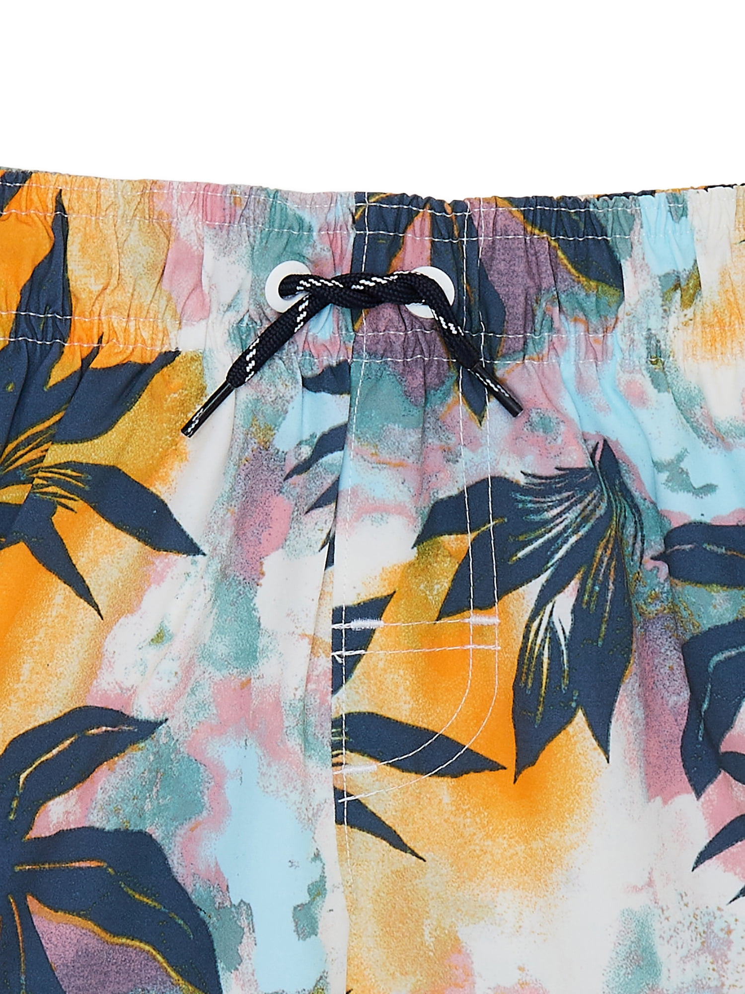 Wonder Nation Boy's Quick Dry Palm Print Swim Trunks, Sizes 4-18 & Husky