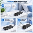 thumbnail image 3 of Morfec 20000mAh Power Bank Portable Charger with Built-in Cables – 22.5W PD Fast Charging, 5 Outputs & 3 Inputs, Travel Charger for iPhone Samsung, 3 of 9
