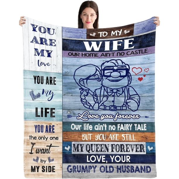 LHSHID Christmas Day Gifts for Wife from Husband to My Wife Blanket Anniversary Wedding Gifts for Her Christmas Birthday Gifts Ideas for Wife Wife Valentines Day Gifts 60x80in