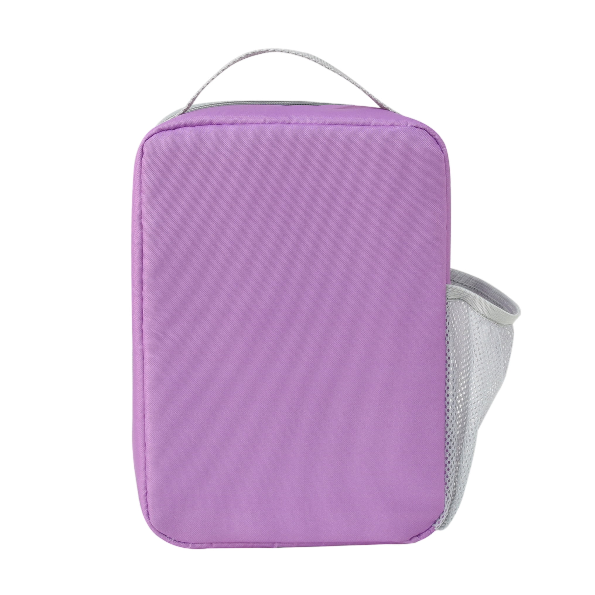 Your Zone Reusable Polyester Lunch Bag with Top Handle & Side Mesh Pocket, Pink
