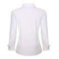 thumbnail image 4 of Alex Vando Chemises Habillées pour Femmes Coupe Régulière Manches Longues Extensible Chemise de Travail, Blanc, m, 4 of 4