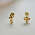 thumbnail image 3 of Anygolds 14K Real Solid Gold Adults' Seahorse Stud, Multi-Post 18G, 3 of 10