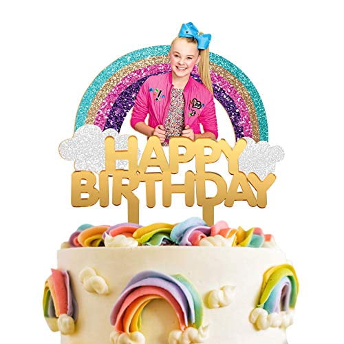 Acrylic JoJo Siwa Happy Birthday Cake Topper JoJo Rainbow