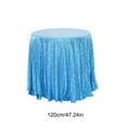 thumbnail image 3 of Beautynvta Sequin Tablecloth, 47.24''x47.24'' Round Sequin Tablecloth, Glitter Table Cover for Wedding Party Birthday Decoration, Sky Blue, 3 of 6