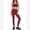 Red, variant on Womens matching sets Y-shaped cross-back sports bra and leggings with side Pockets for Yoga,Pilates, gym