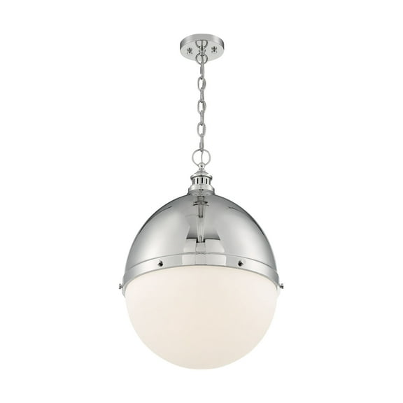 60/7050-Nuvo Lighting-Ronan-1 Light Large Pendant in Vintage Style-17.5 Inches Wide by 24.63 Inches High-Polished Nickel Finish    -Traditional