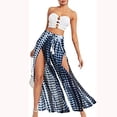 thumbnail image 6 of Ayfxijin Wide Leg Pants Woman，Women's Casual Tassel Lace Up Printed Split Wide Leg Pants, 6 of 9