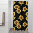 thumbnail image 2 of Sunflower and Leaf Black Pattern Modern Waterproof Shower Curtain Set with 12 Hooks, Washable Decorative Bathroom Shower Curtain, 2 of 6